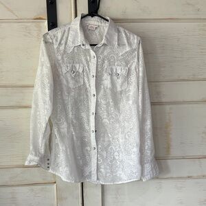 Ariat White Paisley Button-Up Western Shirt